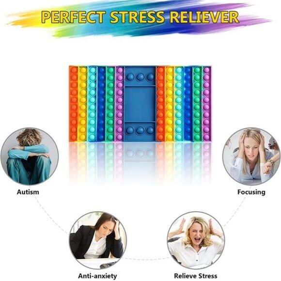 Pop Kids Games Fidget Toy Pop Rainbow Game Board Fidget Popper Toy Sensory New - Picture 8 of 9